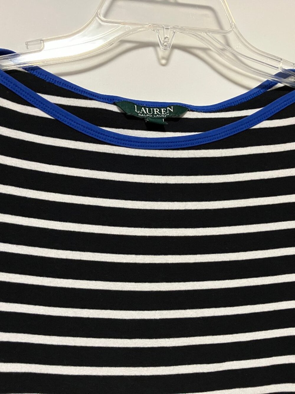 Lauren Ralph Lauren Black & White Stripe Shirt, Women's Size Medium - Picture 3 of 11